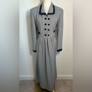 VTG 90s SBL DESIGNS Houndstooth Maxi Dress